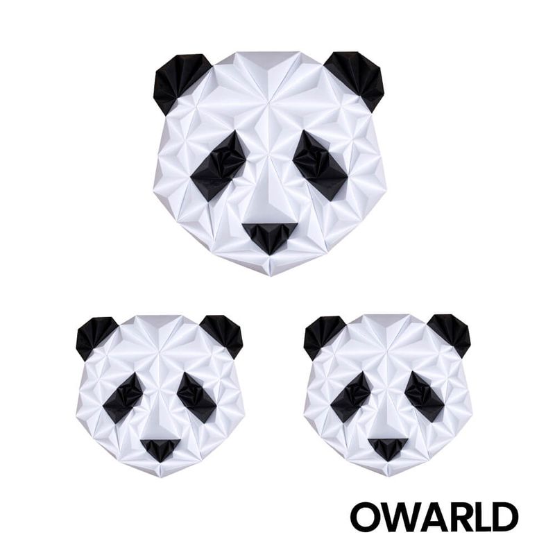Un kit d’origami 3 têtes panda - OWARLD