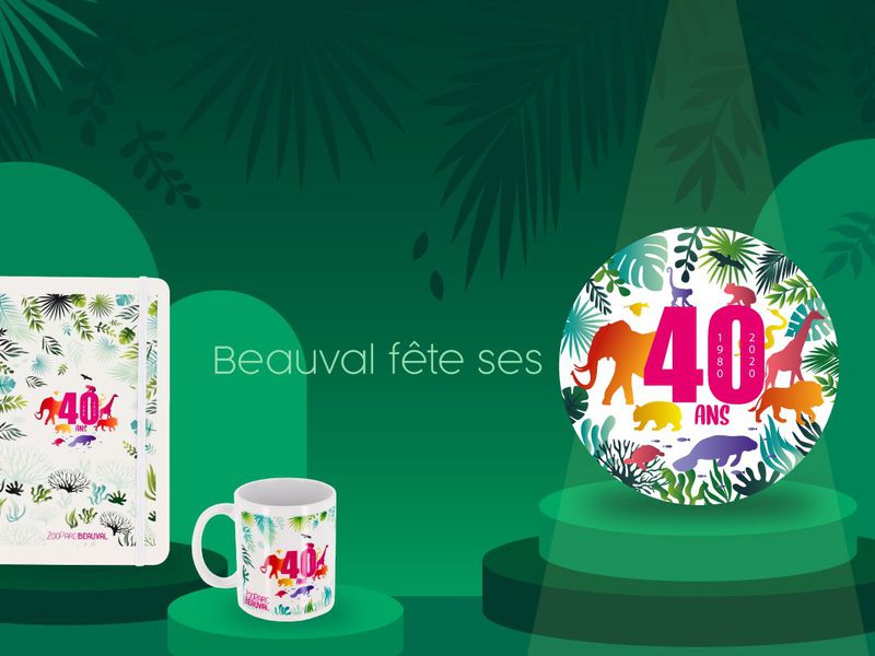 Produits boutique anniversaire - 40 ans du ZooParc de Beauval